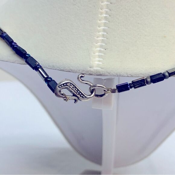 VTG Purple Fluorite Necklace Circle Donut w/ Glass Beads Heart 24” Gorgeous - Picture 4 of 7